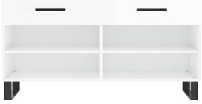 Banco sapateira 102x35x55 cm derivados madeira branco brilhante