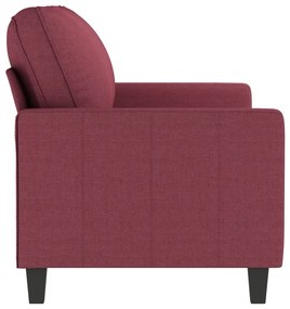 Sofá de 2 lugares tecido 140 cm vermelho tinto