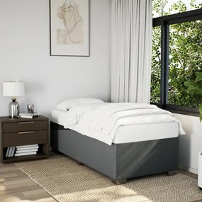 Estrutura de cama 90x190 cm tecido cinzento-escuro