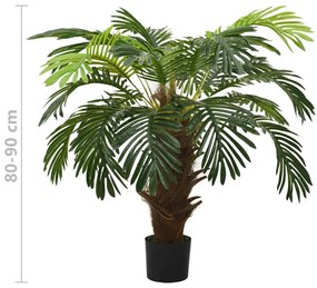 Palmeira cica artificial com vaso 90 cm verde