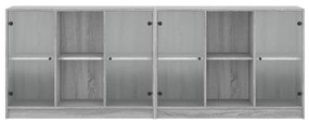 Estante c/ portas 204x37x75 cm derivados madeira cinza sonoma