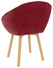 Cadeira de jantar veludo vermelho tinto
