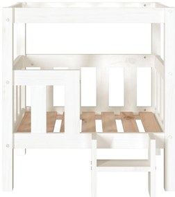 Cama para cães 65,5x43x70 cm madeira de pinho maciça branco