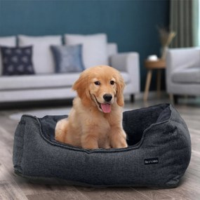 Cama para cães com capa removível, 70 x 55 x 21 cm cinzento escuro
