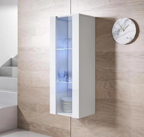 Vitrine de Parede Estremoz – 40x126 cm – Branco com LED Azul