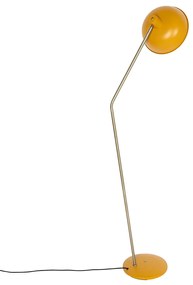 Candeeiro de pé retro amarelo com bronze - Milou