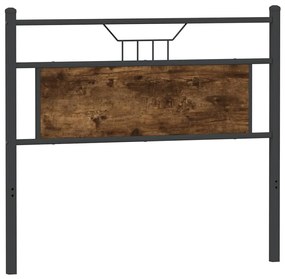 Cabeceira de cama 100 cm derivados madeira/aço carvalho fumado