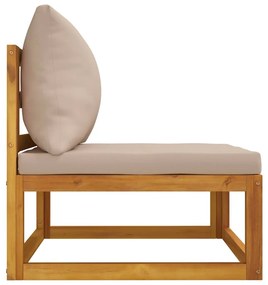 2 pcs conjunto de sofás de jardim c/ almofadões acácia maciça