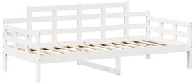 Conj. sofá-cama e banco c/ telhado 90x190cm pinho maciço branco