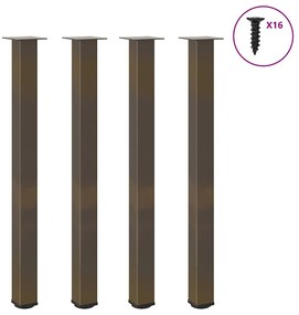 vidaXL Pés para mesa de bar 4 peças aço natural 110-112 cm aço