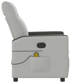 Cadeira de massagem reclinável tecido cinzento