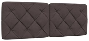 Estrutura de cama sem colchão 140x190 cm tecido castanho-escuro