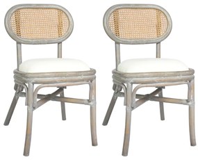 vidaXL Cadeiras de jantar 2 pcs linho cinzento
