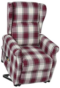 vidaXL Poltrona elevatória de massagens tecido vermelho