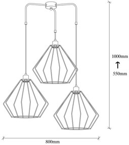 Candeeiro de Teto Maden – Preto – 80 cm x 100 cm