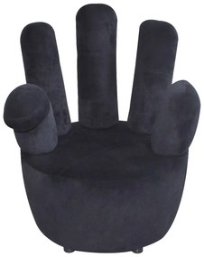 Cadeira em forma de mão veludo preto