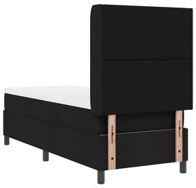 Cama Box com colchão e LED preto 90x190 cm, tecido.