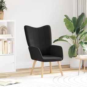 Poltrona Relaxante vidaXL Preto em Tecido Tipo Lã Enrolada
