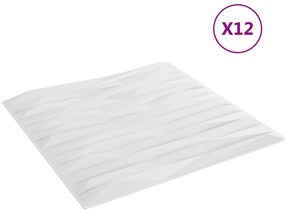 Painéis de parede 12 pcs 50x50 cm 3m² XPS pedra branco