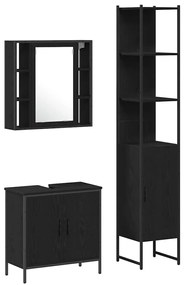 Armário de Pia para Casa de Banho vidaXL Carvalho Preto 60x30x60 cm Ma