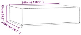 Capas p/ mobília jardim 2 pcs 16 ilhós 300x200x75 cm retangular