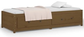 Sofá-cama 90x200 cm madeira de pinho maciça castanho mel