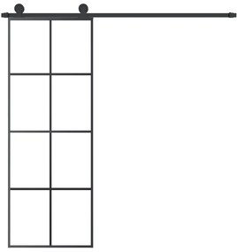 Porta deslizante c/ conj. ferragens 76x205cm vidro ESG/alumínio