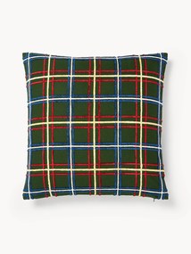 Capa de almofada em algodão com padrão xadrez em chenille Noja