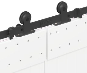 Kit de ferragens para porta deslizante 305 cm aço preto