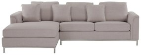 Sofá de canto em tecido creme à direita OSLO Beliani