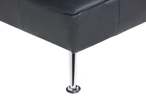 Sofá-cama de 3 lugares em pele sintética patchwork preto castanho e branco OLSKER Beliani
