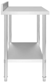 Mesa cozinha rebordo antissalpicos 100x60x93 cm aço inoxidável