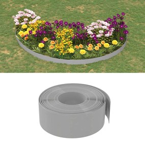 vidaXL Bordas de jardim 5 pcs 10 m 20 cm polietileno cinzento
