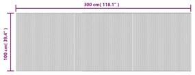 Tapete retangular 100x300 cm bambu cinzento