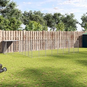 vidaXL Canil 15,73 m² aço prateado