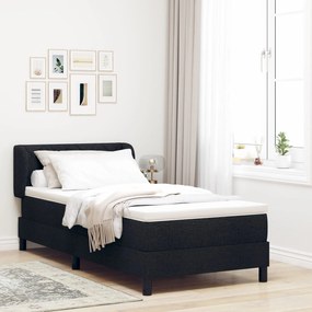 Cama Box Spring vidaXL com Colchão Preto 90x190 cm Tecido