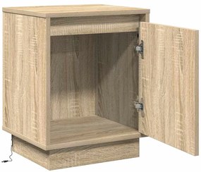 Cômodas de cabeceira com luzes LED 2 pcs Carvalho Sonoma 39x34,5x50 cm