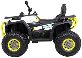 Moto 4 elétrica para crianças 12V 4x4 45W Deserto com Rodas Espuma EVA, Assento couro ecológico, som Crianças Até 30 kg Branca