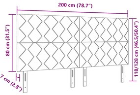 Cabeceira Azul 200 cm com Design de Blocos de Diamante em Tecido