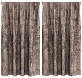 Cortinas de Veludo 2 peças com Ilhós Cappuccino 140x140 cm