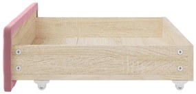 Gavetas de cama 2 pcs derivados de madeira e veludo rosa