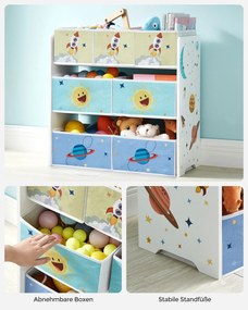 Estante para quarto de criança com 7 caixas 29,5 x 62,5 x 60 cm Multicolorido