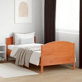 Cama sem colchão 90x200 cm pinho maciço castanho-mel