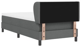 Cama Box Spring com Colchão vidaXL Cinza Escuro 100x200 cm Tecido