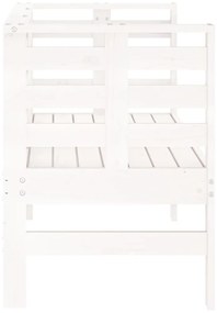 Banco de jardim 111,5x53x71 cm madeira de pinho maciça branco