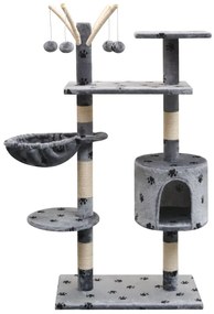 Árvore para gatos c/ postes arranhadores sisal 125 cm cinzento