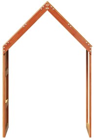 Telhado cama infantil 55x84x132 cm pinho maciço castanho-mel