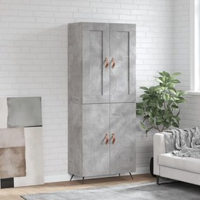 vidaXL Armário alto 69,5x34x180 cm derivados de madeira cinza cimento