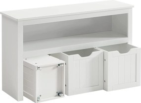 Armário de brinquedos para quarto de criança 102 x 30 x 60 cm branco