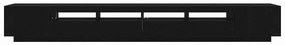 Estante de TV vidaXL com luzes LED Carvalho Preto 300x35x40 cm em made